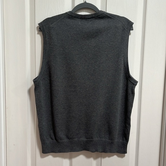 Lands End Mens 100% Supima Cotton V Neck Pullover Sweater Vest Gray Size Medium - Picture 4 of 8